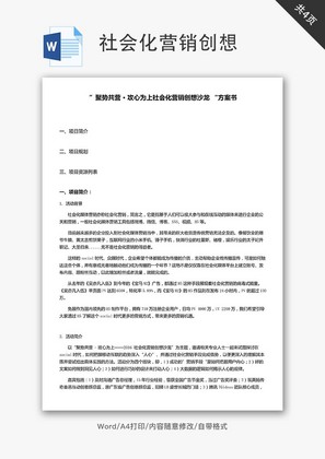 社会化营销策划word文档