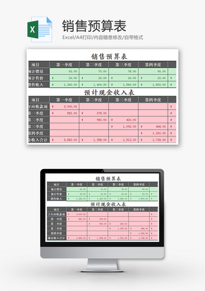 财务销售预算表excel模板