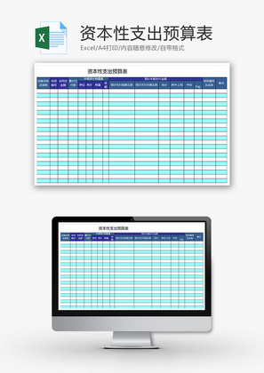 财务资本性支出预算表excel模板