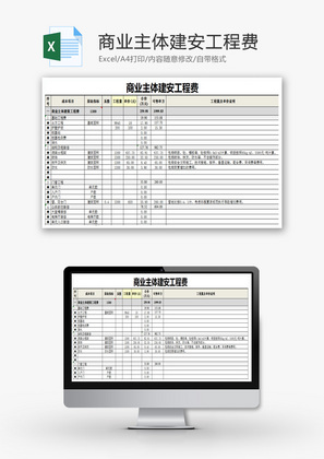 公司房地产项目成本测算Excel模板