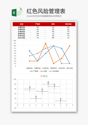 通用红色风险管理表Excel模板.