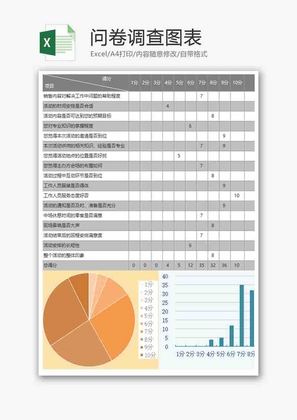 问卷调查表饼形图excel模板