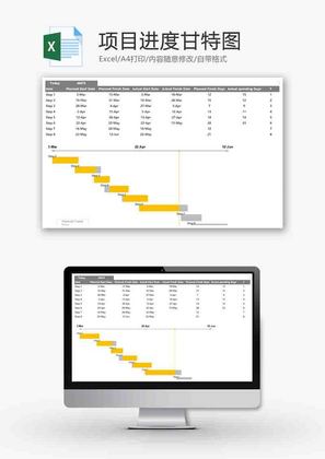 企业办公项目进度甘特图excel模板