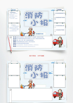 消防安全word小报手抄报模板