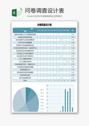 问卷调查设计表excel表格模板