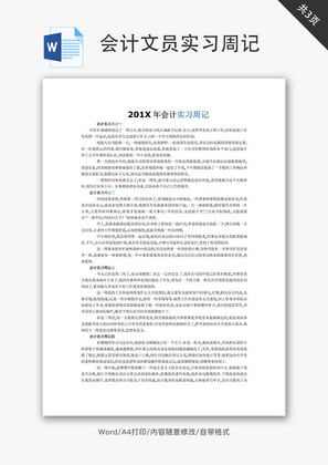 财务会计专业文员实习周记Word文档