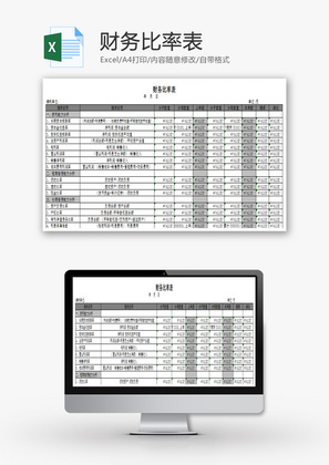 财务比率表Excel模板