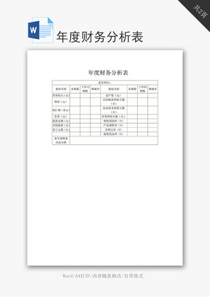 年度财务分析表word文档