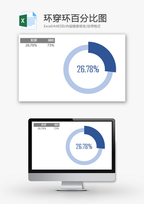 企业办公圆环穿环百分比图Excel模板