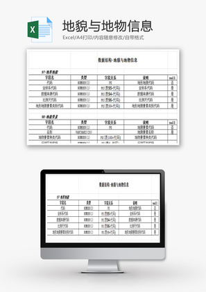 数据结构-地貌与地物信息EXCEL模板