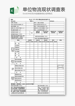 医疗卫生单位物流现状调查表Excel模板