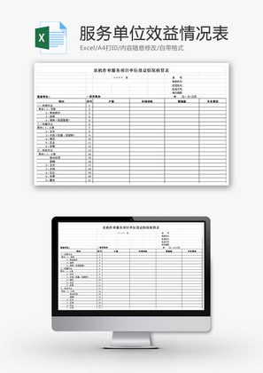 农机作业服务单位效益情况表Excel模板