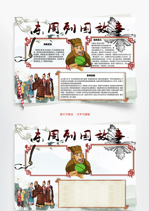 商鞅变法word小报手抄报模板