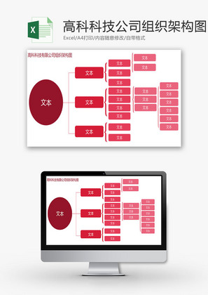 日常办公有限公司组织架构图Excel模板