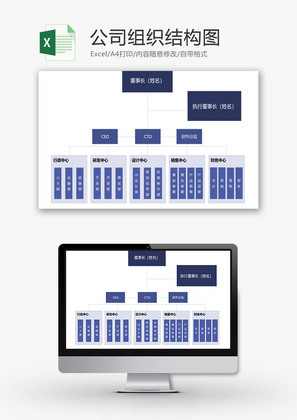 日常办公公司组织结构图Excel模板