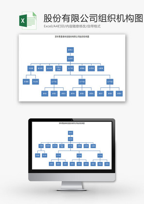 日常办公公司组织机构图Excel模板