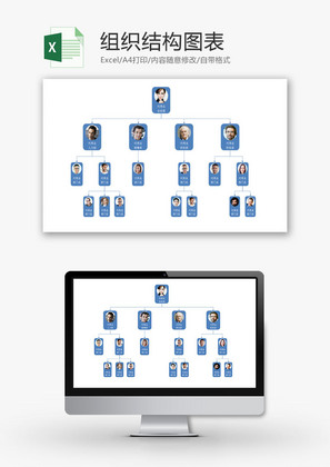 日常办公组织结构图表Excel模板