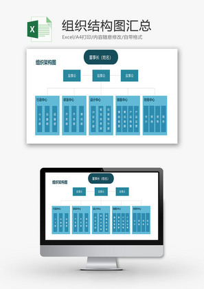 日常办公组织结构图汇总Excel模板