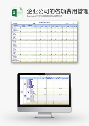日常办企业公司各项费用管理Excel模板