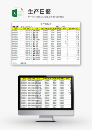 行政管理生产日报表Excel模板