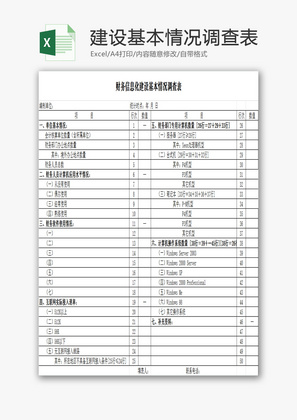 信息化建设基本情况调查表EXCEL模板