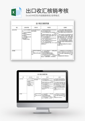 出口收汇核销考核EXCEL模板