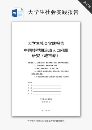 大学生社会实践报告Word文档