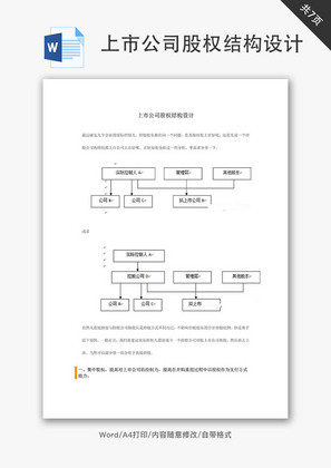 上市公司股权结构设计Word文档