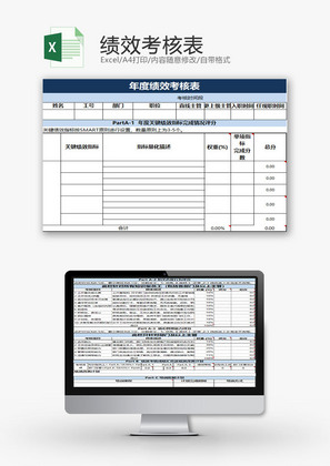 人力资源绩效考核表Excel模板