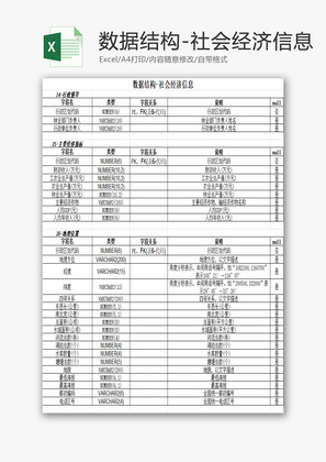 社会经济信息EXCEL模板