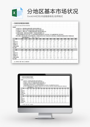 洗衣机行业地区基本市场状况EXCEL模板