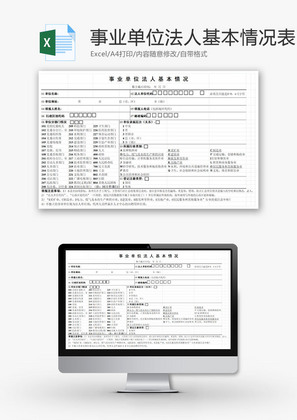 事业单位法人基本情况表EXCEL模板