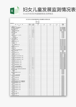 发展规划统计监测基本情况表EXCEL模板