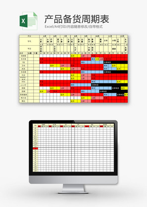 购销发货备货周期表Excel模板