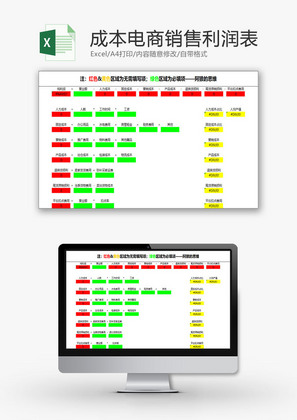 财务报表电商销售利润表Excel模板