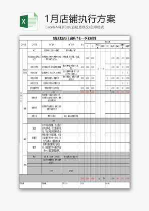 日常办公月度执行方案Excel模板