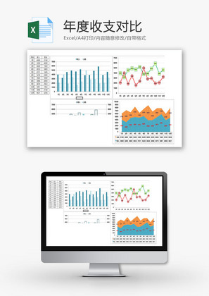 年度收支对比EXCEL模板