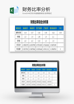 财务数据表EXCEL模板