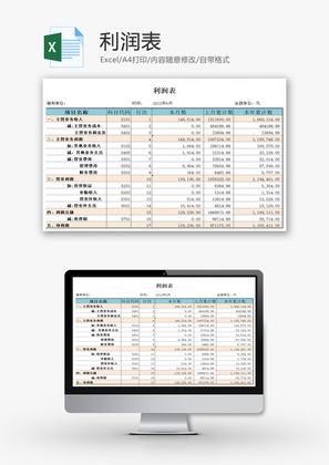 利润表EXCEL模板