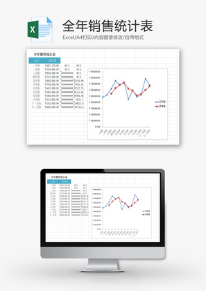 全年销售统计表EXCEL模板