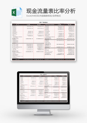 现金流量表比率分析EXCEL模板