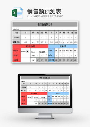 销售额预测表EXCEL模板