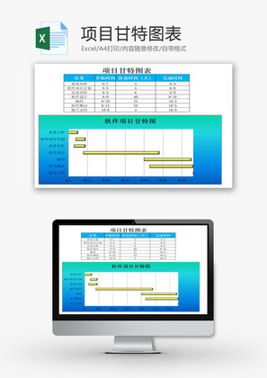 项目甘特图表EXCEL模板