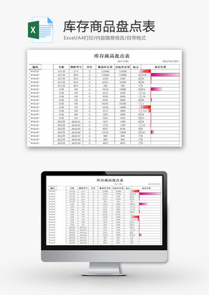 库存商品盘点表EXCEL模板