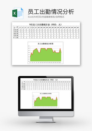 员工出勤情况分析EXCEL模板