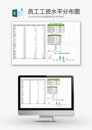 员工工资水平分布图EXCEL模板