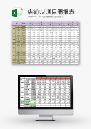 日常办公tsl项目周报表Excel模板