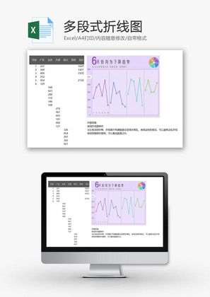 多段式折线图EXCEL模板
