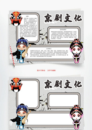 京剧文化梨园word手抄报
