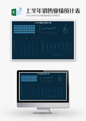 上半年销售业绩统计表excel模板